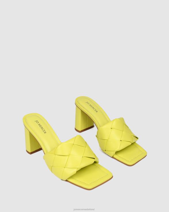 kiva sandalen met hoge hak 46LN134 citrusgeel leer Jo Mercer schoenen