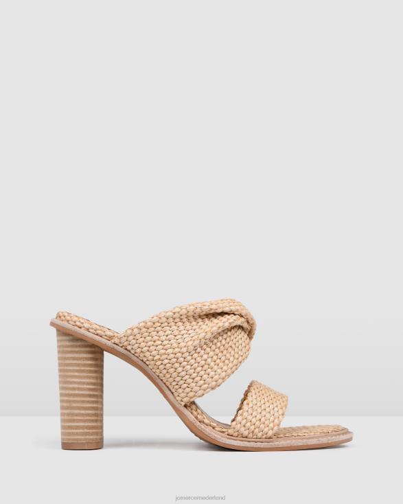 pomelle sandalen met hoge hak 46LN108 natuurlijk geweven Jo Mercer schoenen