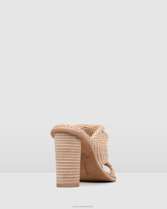 pomelle sandalen met hoge hak 46LN108 natuurlijk geweven Jo Mercer schoenen