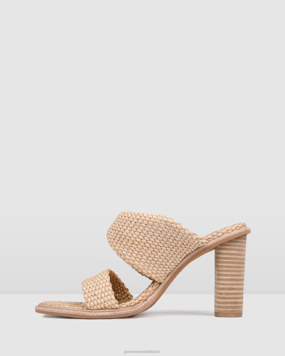 pomelle sandalen met hoge hak 46LN108 natuurlijk geweven Jo Mercer schoenen