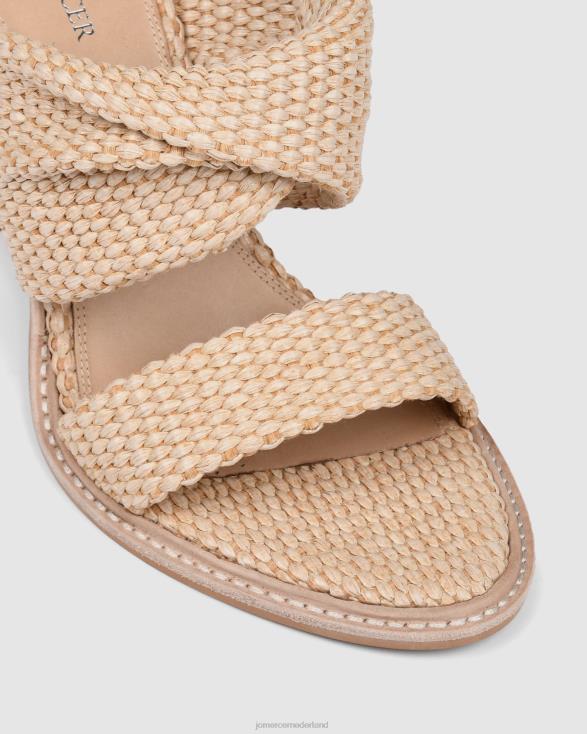 pomelle sandalen met hoge hak 46LN108 natuurlijk geweven Jo Mercer schoenen