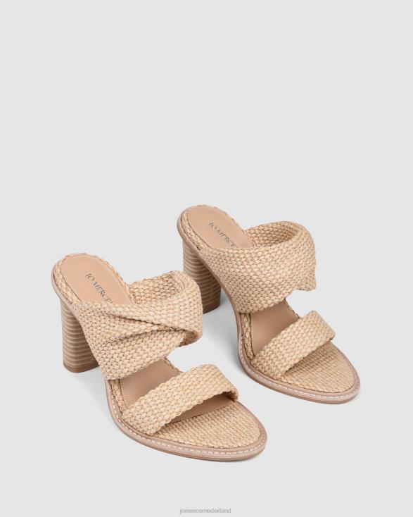 pomelle sandalen met hoge hak 46LN108 natuurlijk geweven Jo Mercer schoenen