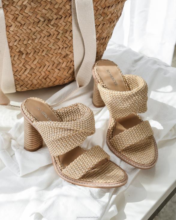 pomelle sandalen met hoge hak 46LN108 natuurlijk geweven Jo Mercer schoenen