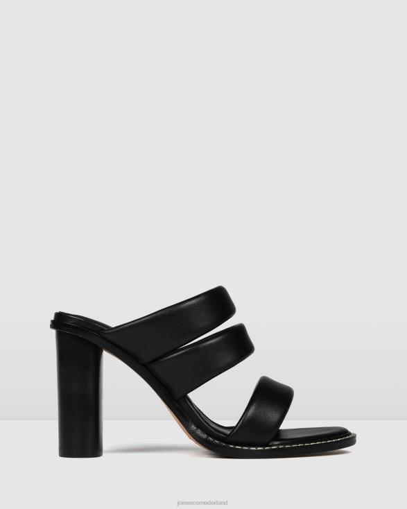 prijs sandalen met hoge hak 46LN88 zwart leer Jo Mercer schoenen