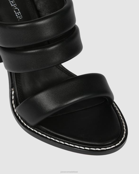 prijs sandalen met hoge hak 46LN88 zwart leer Jo Mercer schoenen