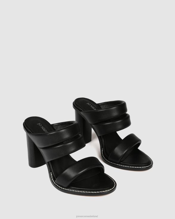 prijs sandalen met hoge hak 46LN88 zwart leer Jo Mercer schoenen