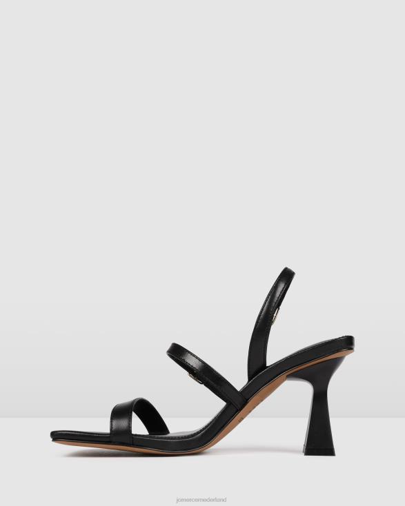 zali sandalen met hoge hak 46LN130 zwart leer Jo Mercer schoenen