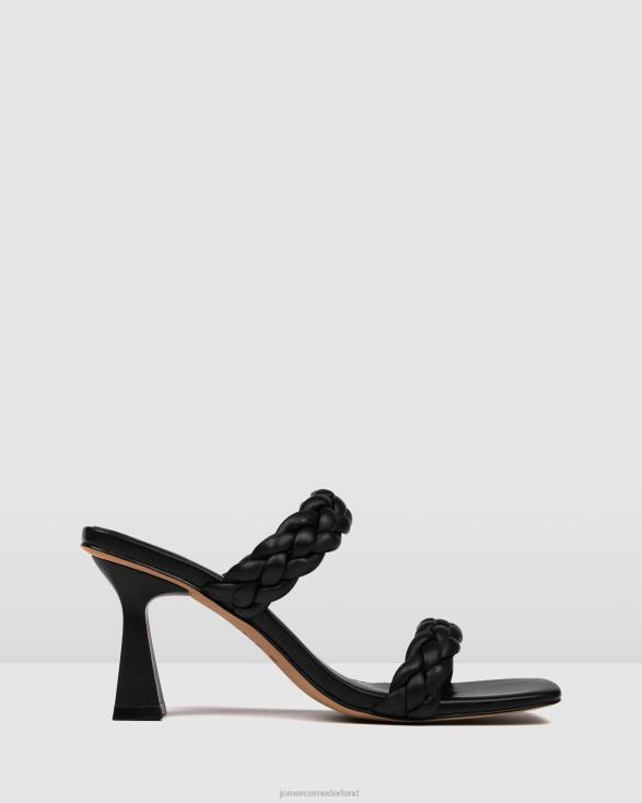 zoe sandalen met hoge hak 46LN111 zwart leer Jo Mercer schoenen