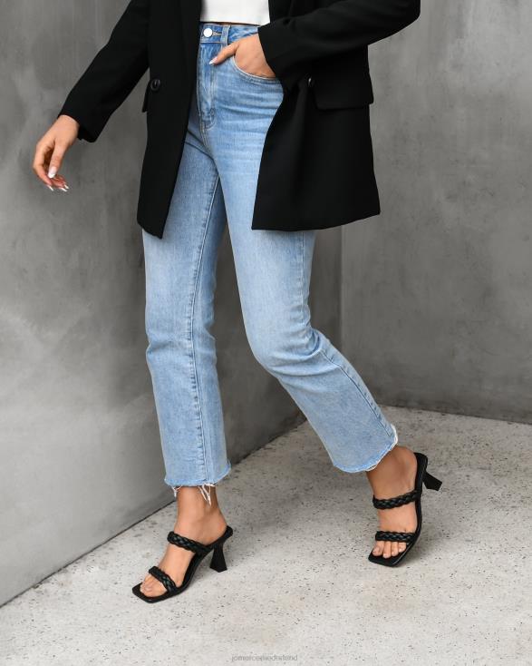 zoe sandalen met hoge hak 46LN111 zwart leer Jo Mercer schoenen