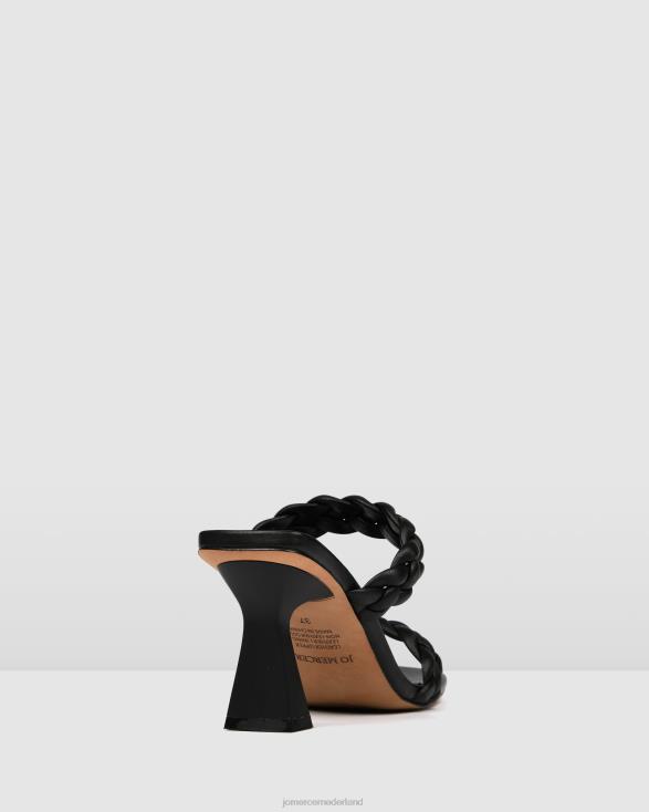 zoe sandalen met hoge hak 46LN111 zwart leer Jo Mercer schoenen