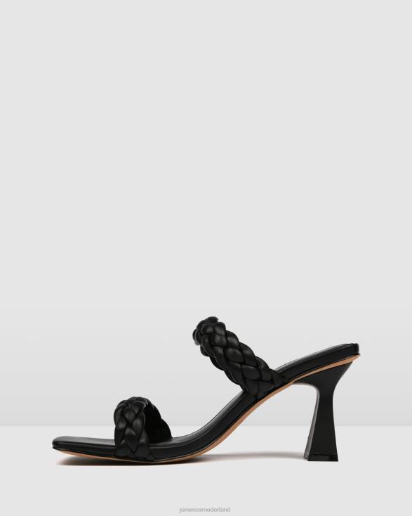 zoe sandalen met hoge hak 46LN111 zwart leer Jo Mercer schoenen
