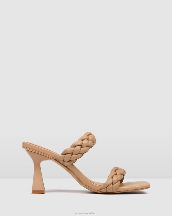 zoe sandalen met hoge hak 46LN112 beige leer Jo Mercer schoenen