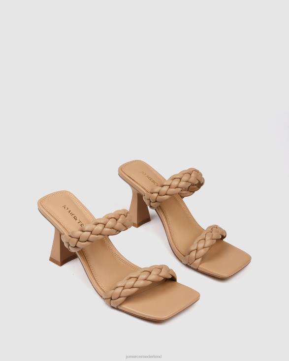 zoe sandalen met hoge hak 46LN112 beige leer Jo Mercer schoenen