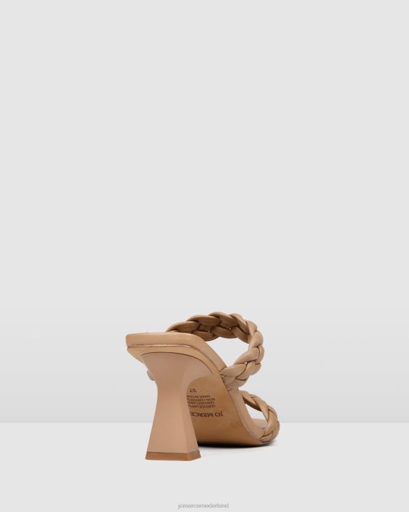 zoe sandalen met hoge hak 46LN112 beige leer Jo Mercer schoenen