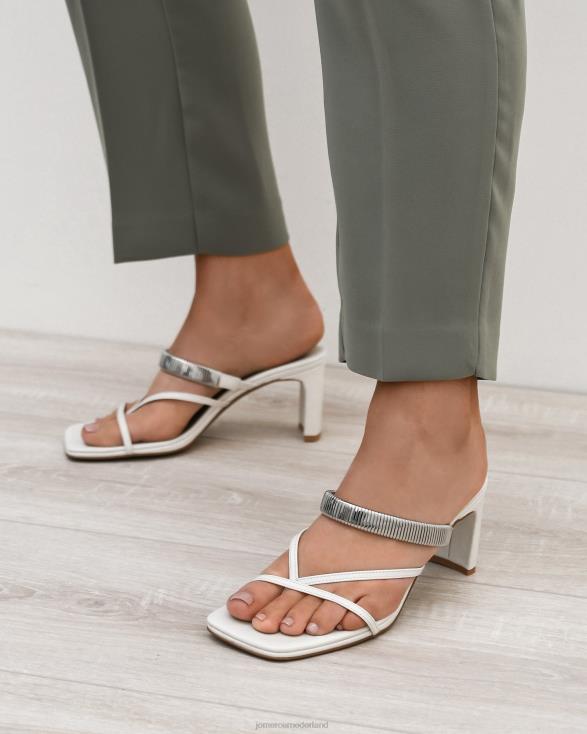 Adriana sandalen met middelhoge hak 46LN62 gebroken wit leer Jo Mercer schoenen