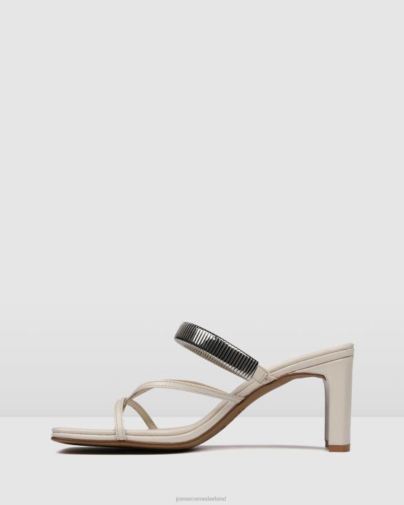 Adriana sandalen met middelhoge hak 46LN62 gebroken wit leer Jo Mercer schoenen