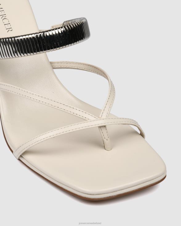Adriana sandalen met middelhoge hak 46LN62 gebroken wit leer Jo Mercer schoenen