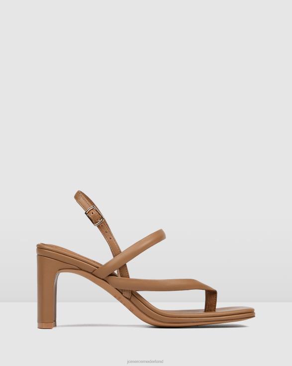 Amaia sandalen met middelhoge hak 46LN63 bruin leer Jo Mercer schoenen