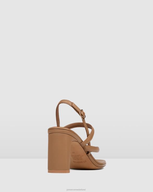 Amaia sandalen met middelhoge hak 46LN63 bruin leer Jo Mercer schoenen