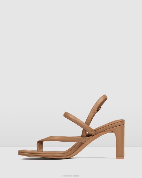 Amaia sandalen met middelhoge hak 46LN63 bruin leer Jo Mercer schoenen