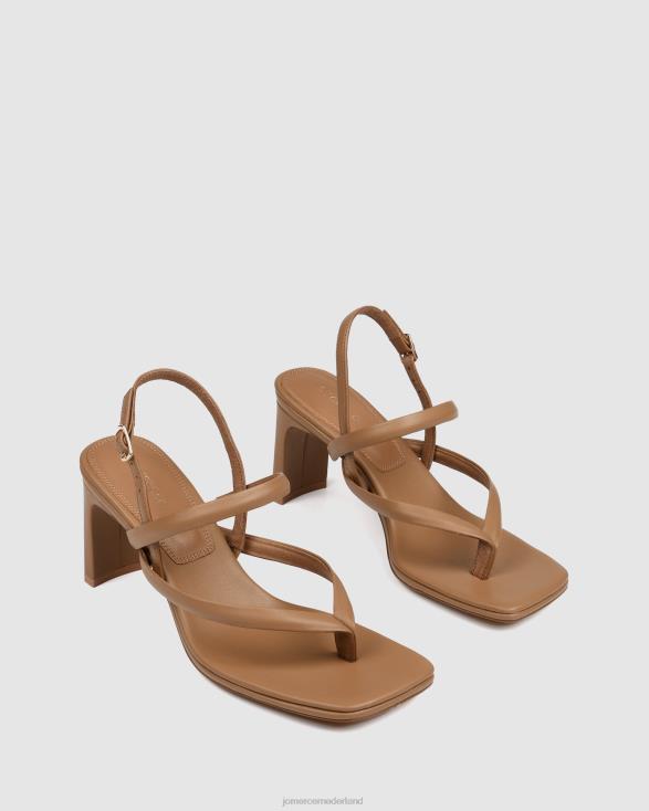 Amaia sandalen met middelhoge hak 46LN63 bruin leer Jo Mercer schoenen