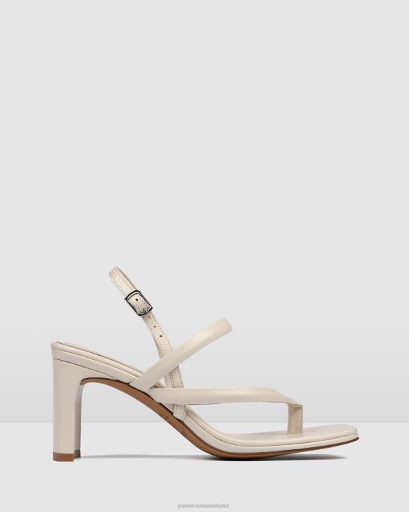 Amaia sandalen met middelhoge hak 46LN64 gebroken wit leer Jo Mercer schoenen