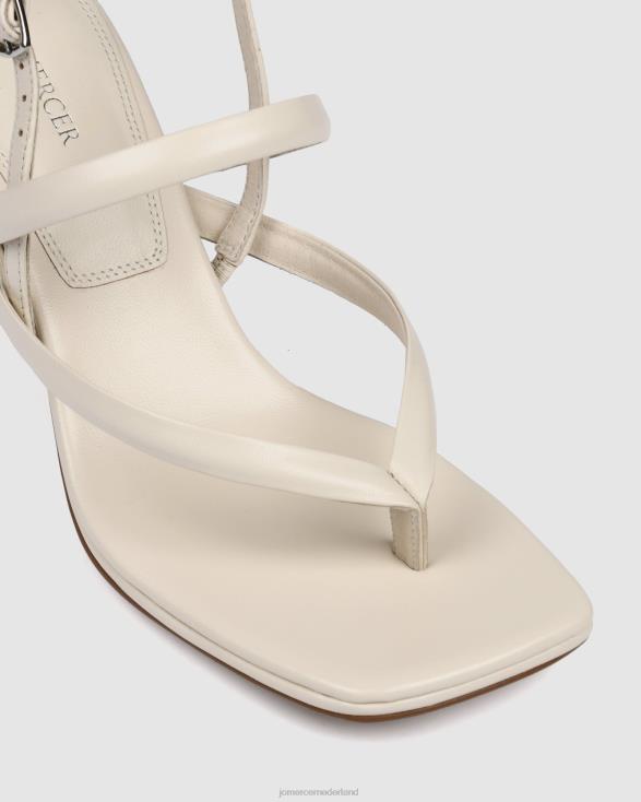 Amaia sandalen met middelhoge hak 46LN64 gebroken wit leer Jo Mercer schoenen