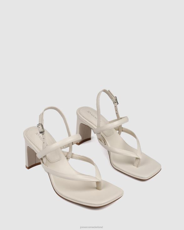 Amaia sandalen met middelhoge hak 46LN64 gebroken wit leer Jo Mercer schoenen