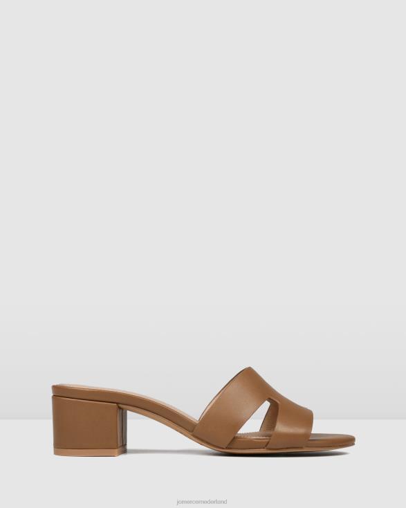 Jayda sandalen met middelhoge hak 46LN36 bruin leer Jo Mercer schoenen