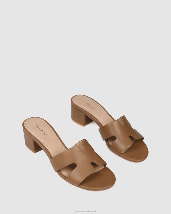 Jayda sandalen met middelhoge hak 46LN36 bruin leer Jo Mercer schoenen