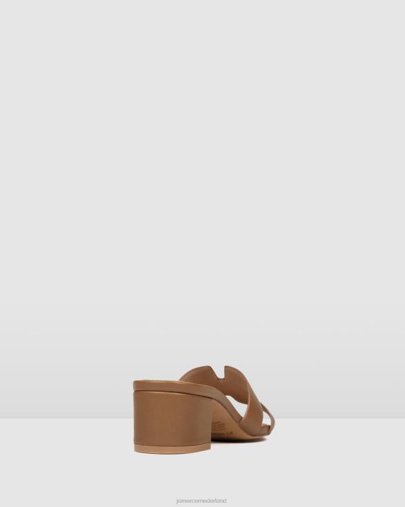 Jayda sandalen met middelhoge hak 46LN36 bruin leer Jo Mercer schoenen