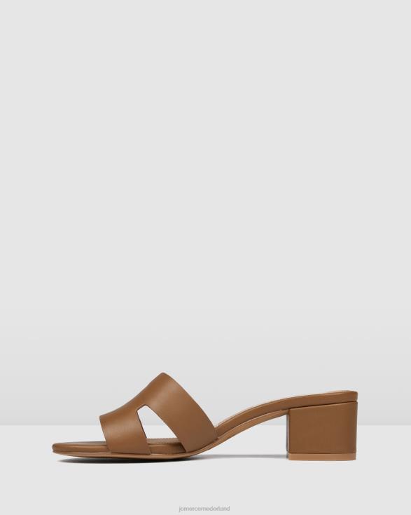 Jayda sandalen met middelhoge hak 46LN36 bruin leer Jo Mercer schoenen