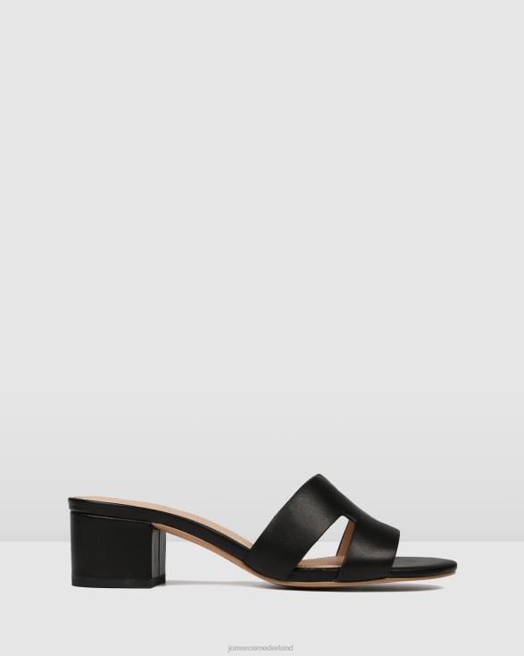 Jayda sandalen met middelhoge hak 46LN37 zwart leer Jo Mercer schoenen