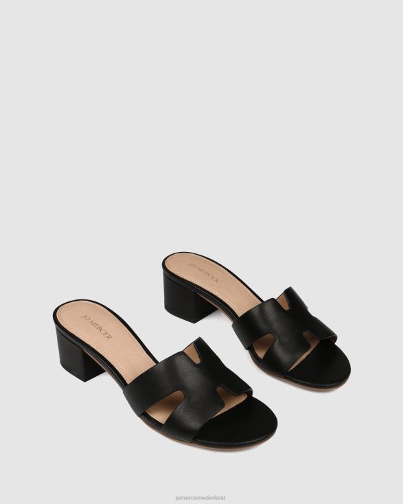 Jayda sandalen met middelhoge hak 46LN37 zwart leer Jo Mercer schoenen
