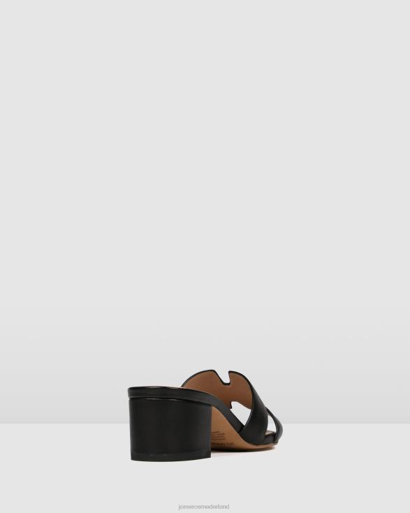 Jayda sandalen met middelhoge hak 46LN37 zwart leer Jo Mercer schoenen