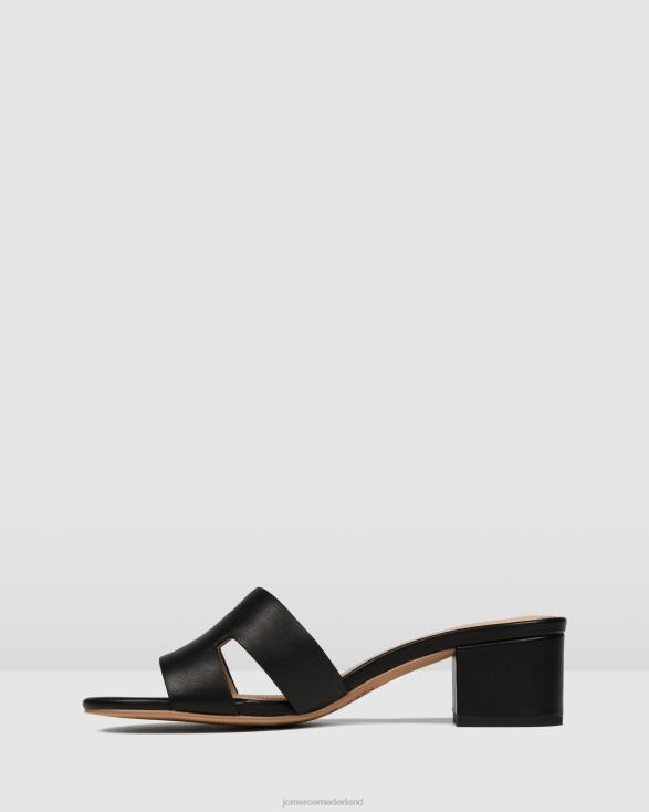 Jayda sandalen met middelhoge hak 46LN37 zwart leer Jo Mercer schoenen