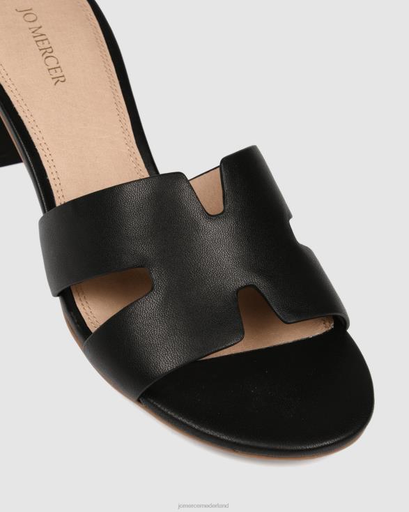 Jayda sandalen met middelhoge hak 46LN37 zwart leer Jo Mercer schoenen