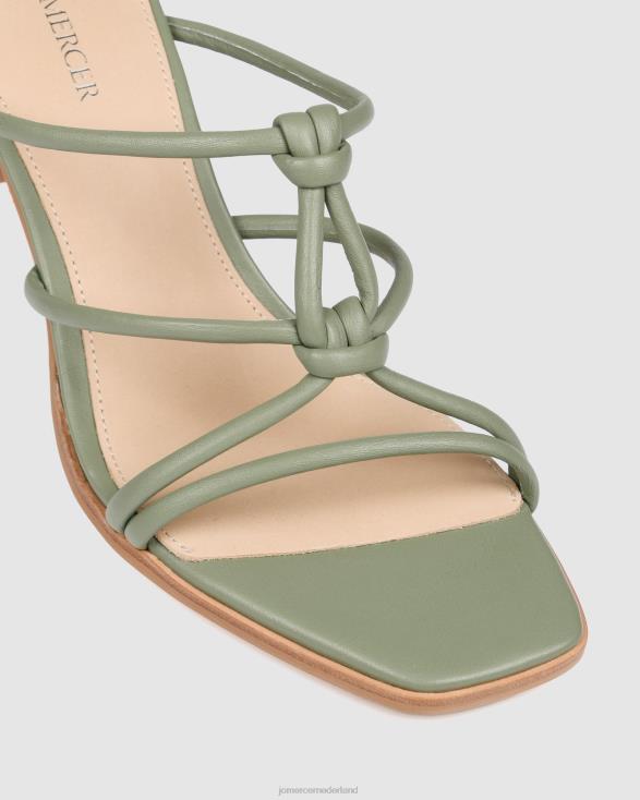 Nadia sandalen met middelhoge hak 46LN67 pistachegroen leer Jo Mercer schoenen