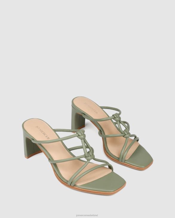 Nadia sandalen met middelhoge hak 46LN67 pistachegroen leer Jo Mercer schoenen