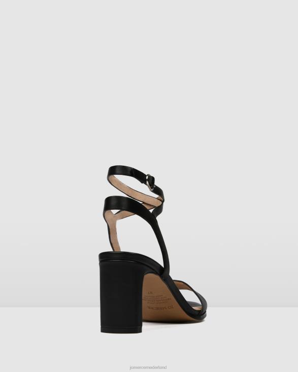 Natsu sandalen met middelhoge hak 46LN40 zwart leer Jo Mercer schoenen