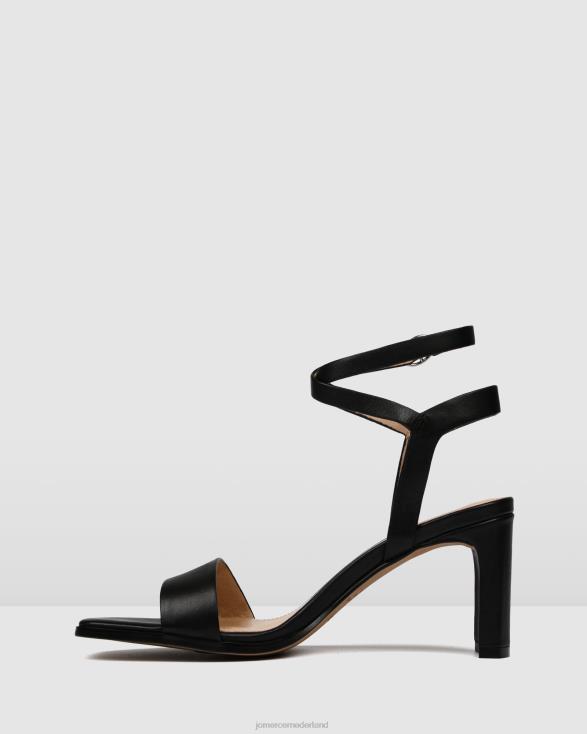 Natsu sandalen met middelhoge hak 46LN40 zwart leer Jo Mercer schoenen