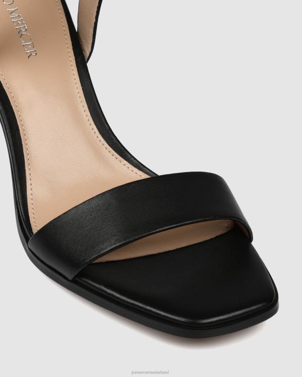 Natsu sandalen met middelhoge hak 46LN40 zwart leer Jo Mercer schoenen