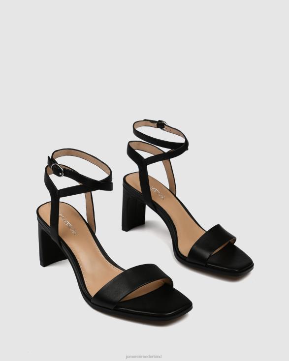 Natsu sandalen met middelhoge hak 46LN40 zwart leer Jo Mercer schoenen