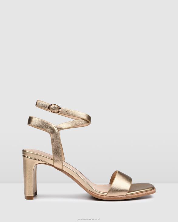 Natsu sandalen met middelhoge hak 46LN41 zacht goud leer Jo Mercer schoenen