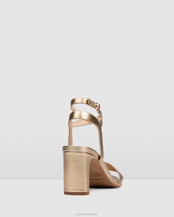Natsu sandalen met middelhoge hak 46LN41 zacht goud leer Jo Mercer schoenen