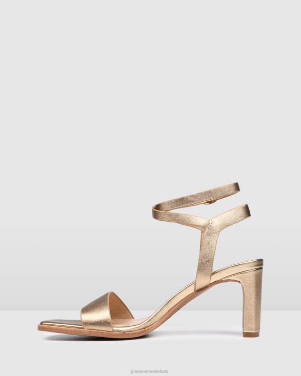 Natsu sandalen met middelhoge hak 46LN41 zacht goud leer Jo Mercer schoenen