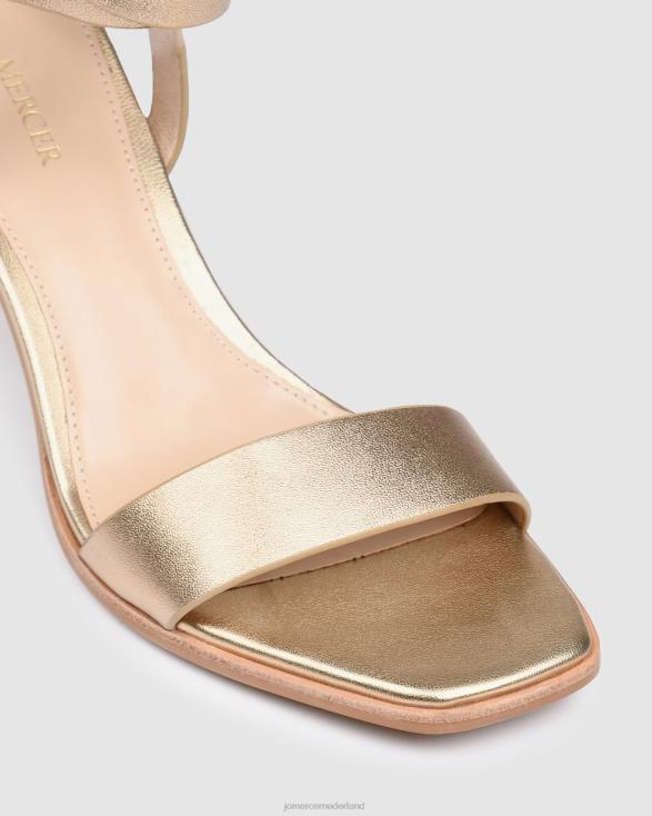 Natsu sandalen met middelhoge hak 46LN41 zacht goud leer Jo Mercer schoenen