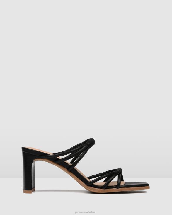 Nyla sandalen met middelhoge hak 46LN57 zwart leer Jo Mercer schoenen