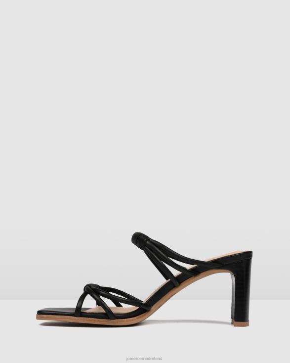 Nyla sandalen met middelhoge hak 46LN57 zwart leer Jo Mercer schoenen