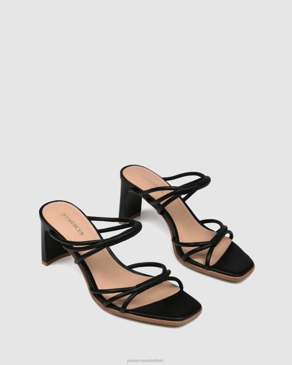 Nyla sandalen met middelhoge hak 46LN57 zwart leer Jo Mercer schoenen